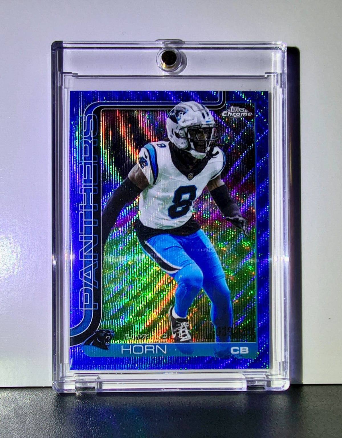 Jaycee Horn 2025 NFL Topps Chrome Blue Refractor #41 Football Card 039/150