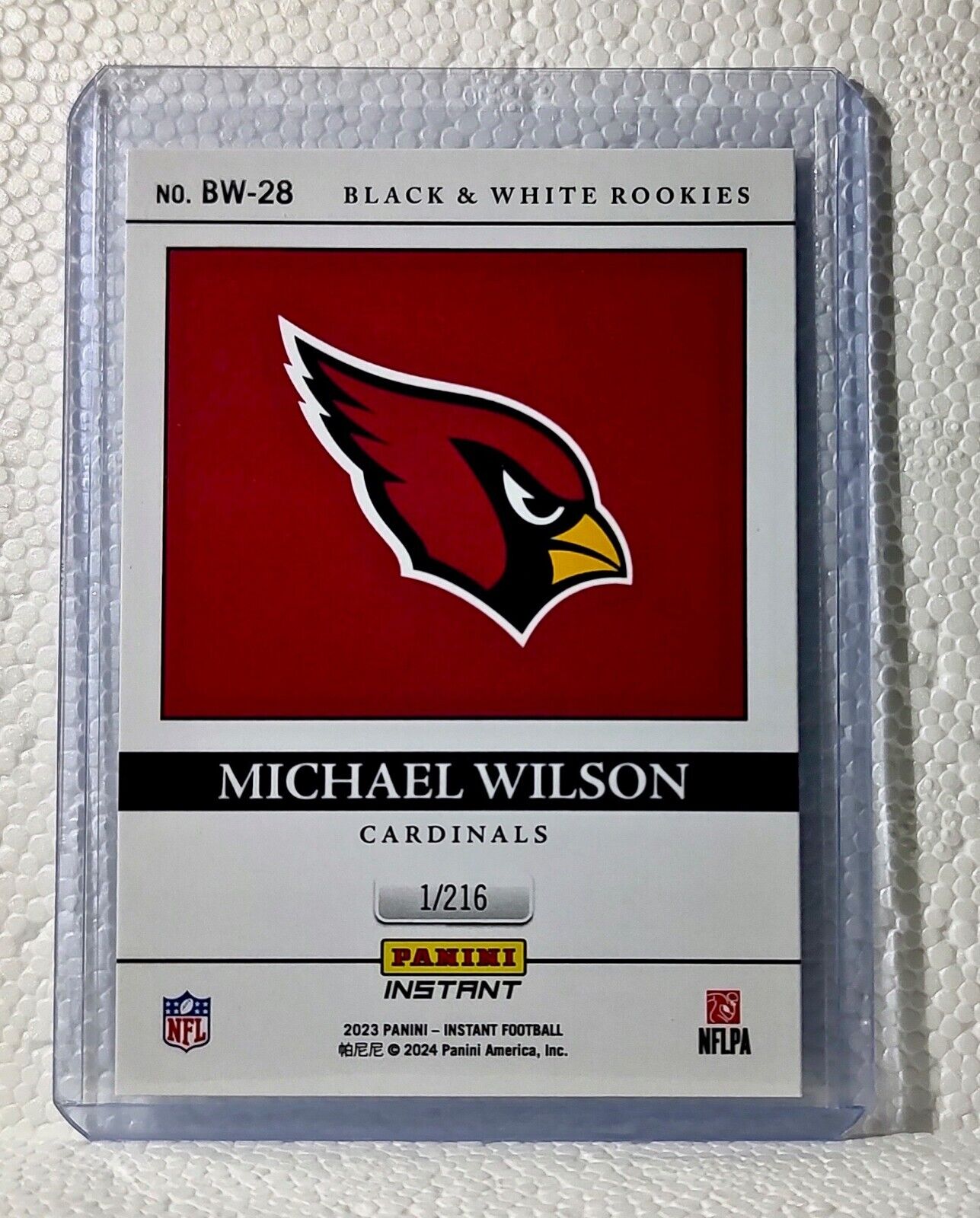 Michael Wilson 2023 Panini NFL #28 Black & White Rookies Card Cardinals 1/216