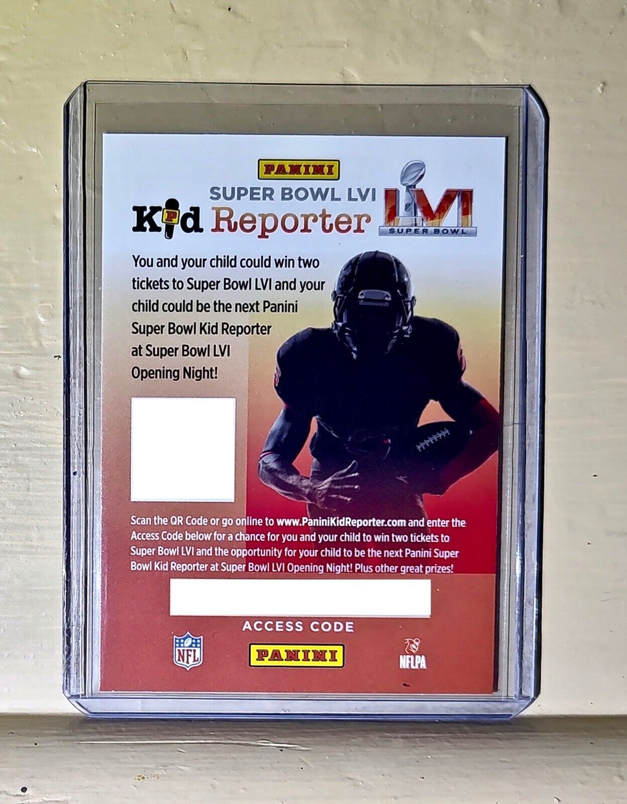 Superbowl LVI Kid Reporter 2021 Panini Special Collectors Card