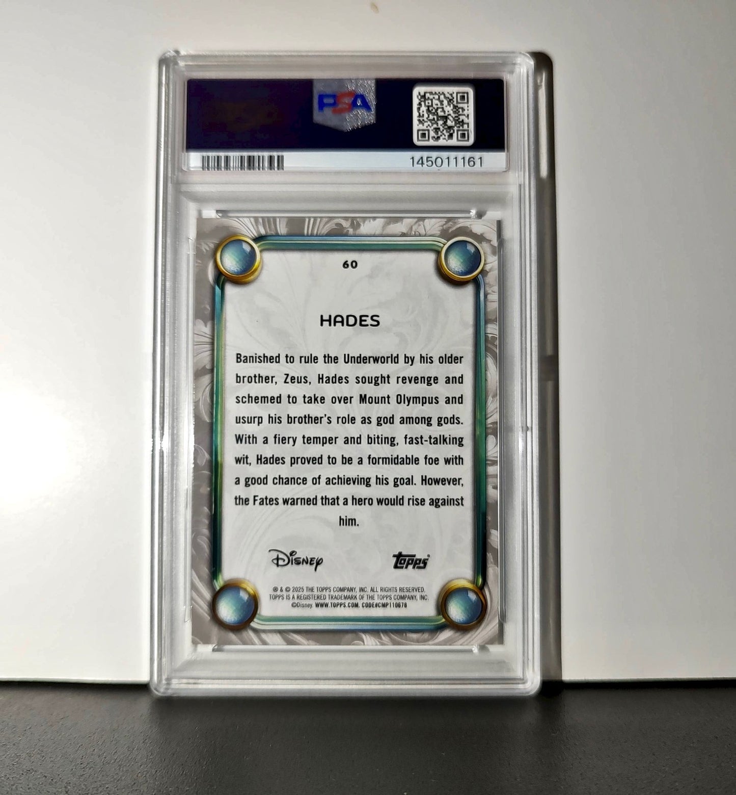 Hades 2025 Topps Disney Wonder #60 Winter Variant Card Hercules PSA 9