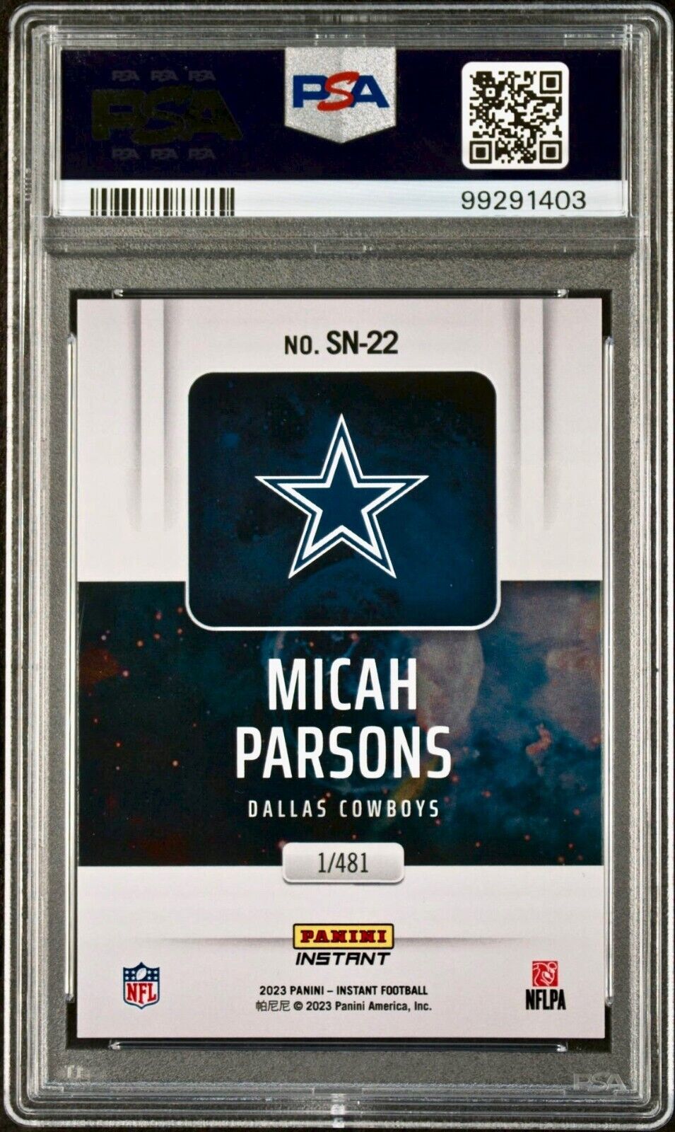 Micah Parsons 2023 Panini Supernova NFL #SN-22 Football Card PSA 10 Gem Mint