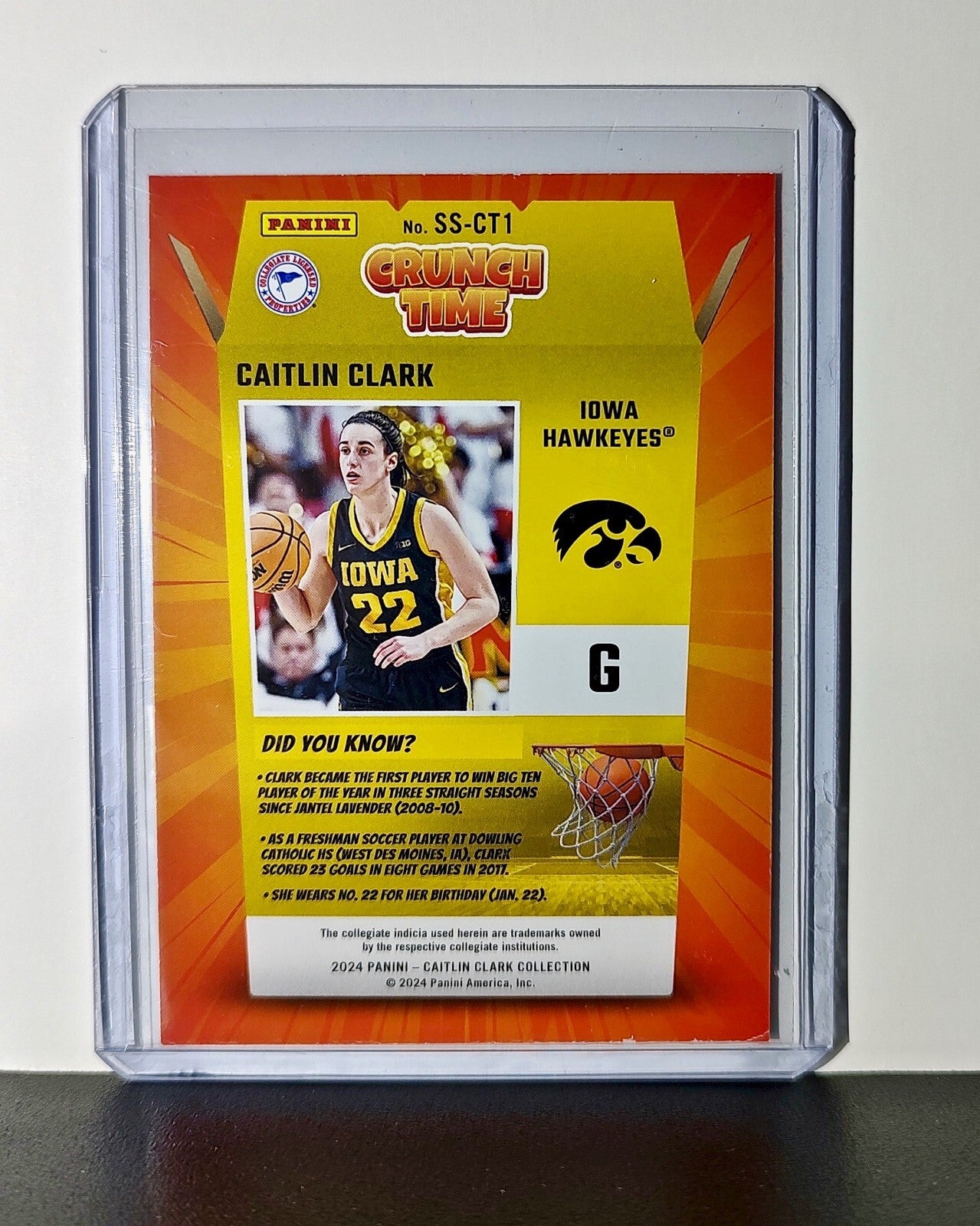 Caitlin Clark 2024 Silver Foil Panini Donruss Crunch Time #SS-CT1 Iowa Hawkeyes