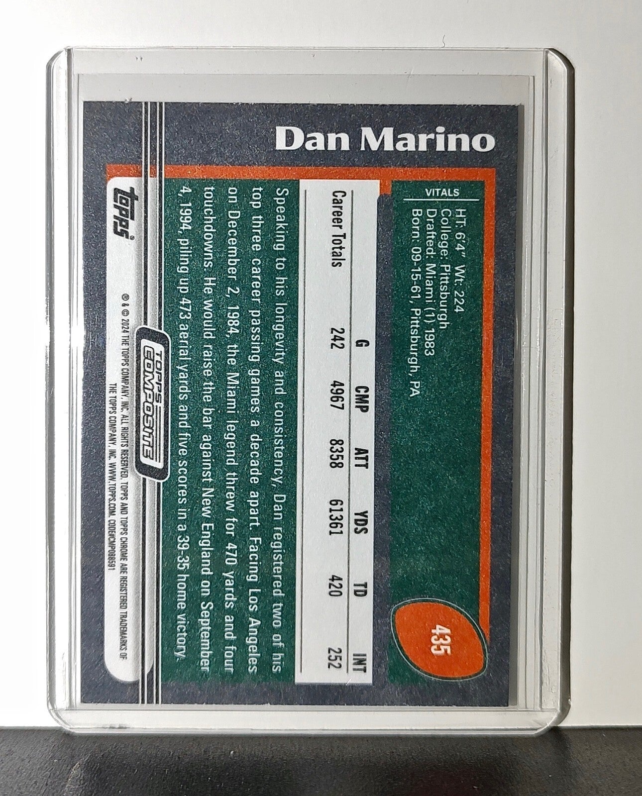 Dan Marino 2023 Topps Composite NFL #435 Card Miami Dolphins