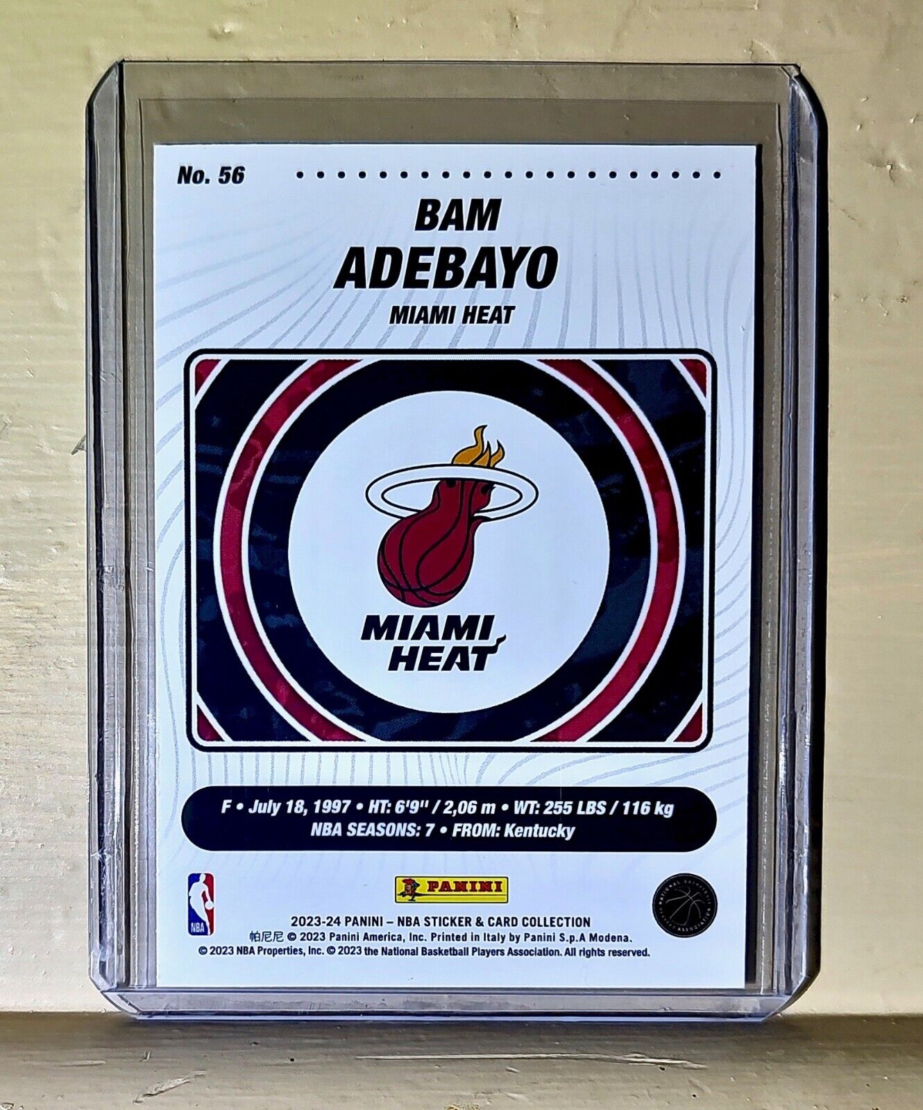 Bam Adebayo 2023-24 Panini NBA Basketball #56 Card Miami Heat