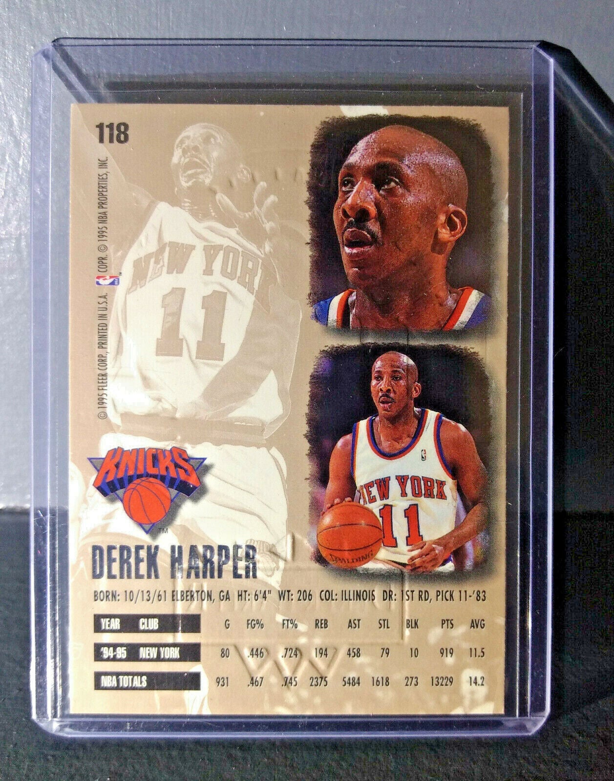 1995-96 Derek Harper Fleer Ultra Gold Medallion #118 Basketball Card