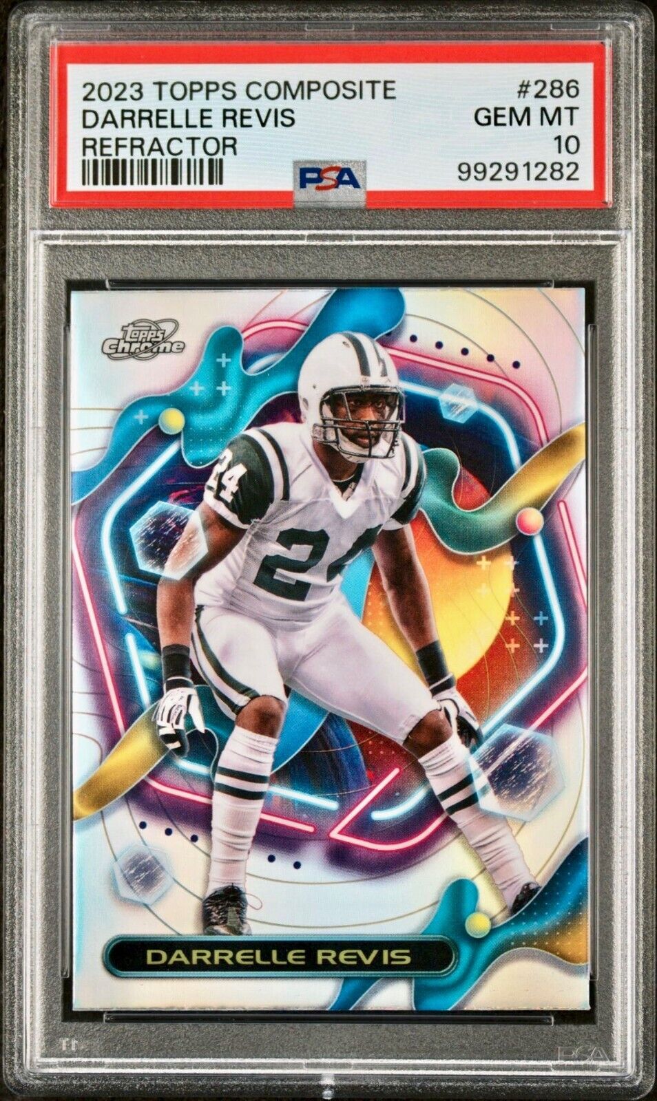 Darrelle Revis 2023 Topps Chrome Cosmic Refractor NFL #286 Football Card PSA 10