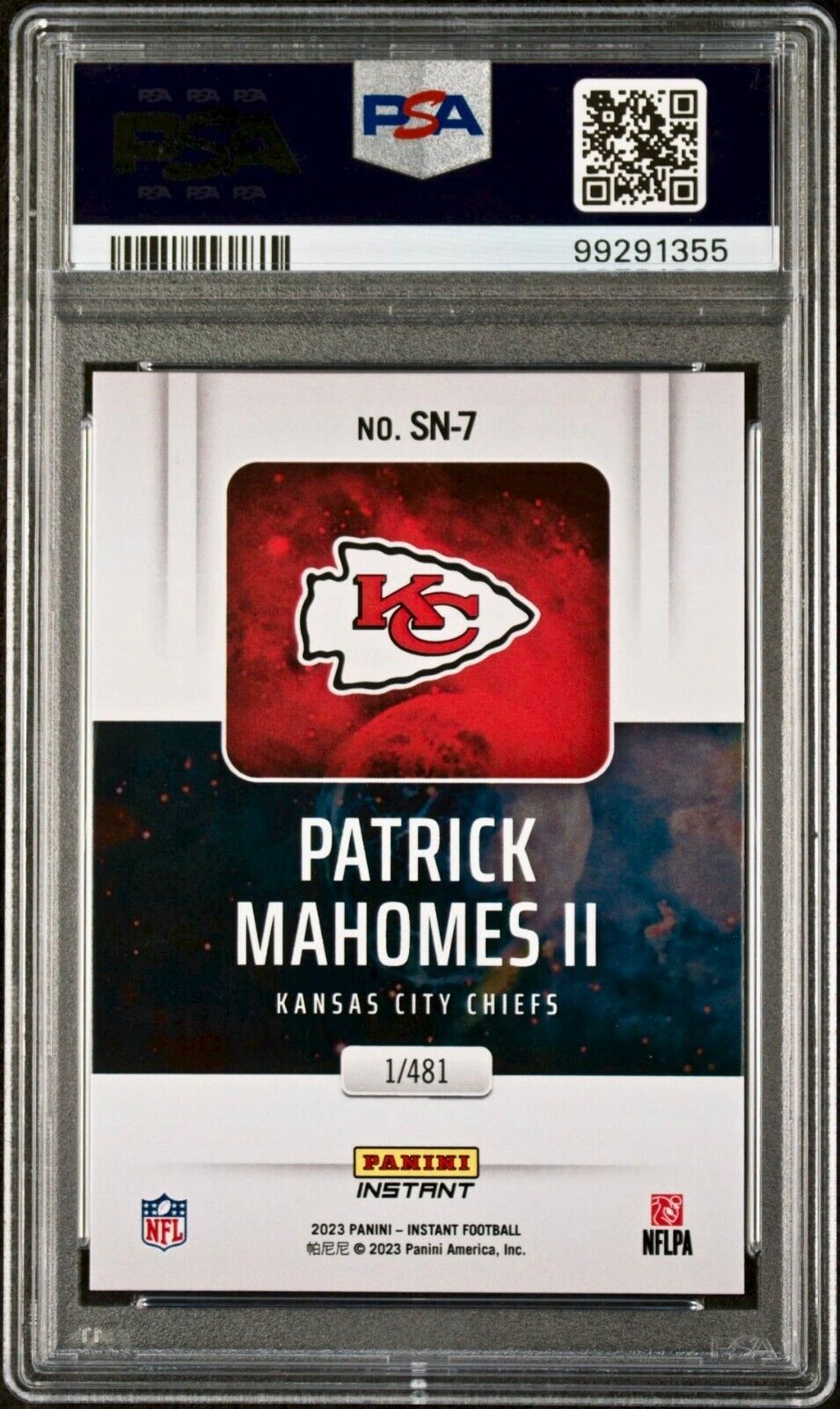 Patrick Mahomes II 2023 Panini Supernova NFL #SN-7 Football Card PSA 9 Mint