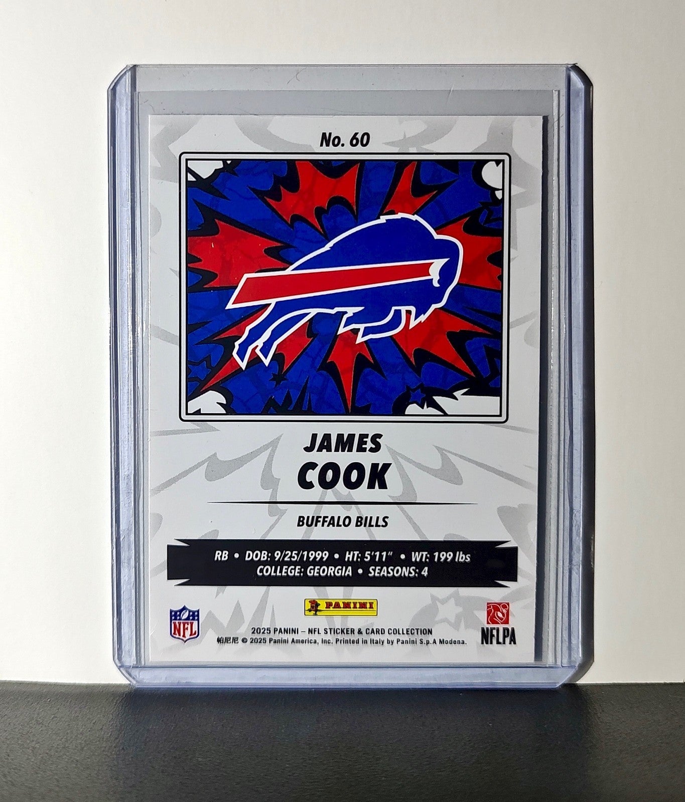 James Cook 2025 Panini NFL #60 Sticker Card Buffalo Bills