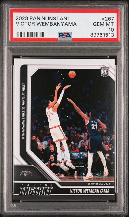 Victor Wembanyama 2023-24 Panini #267 NBA Rookie Card 1 of 2525 PSA 10 Gem Mint