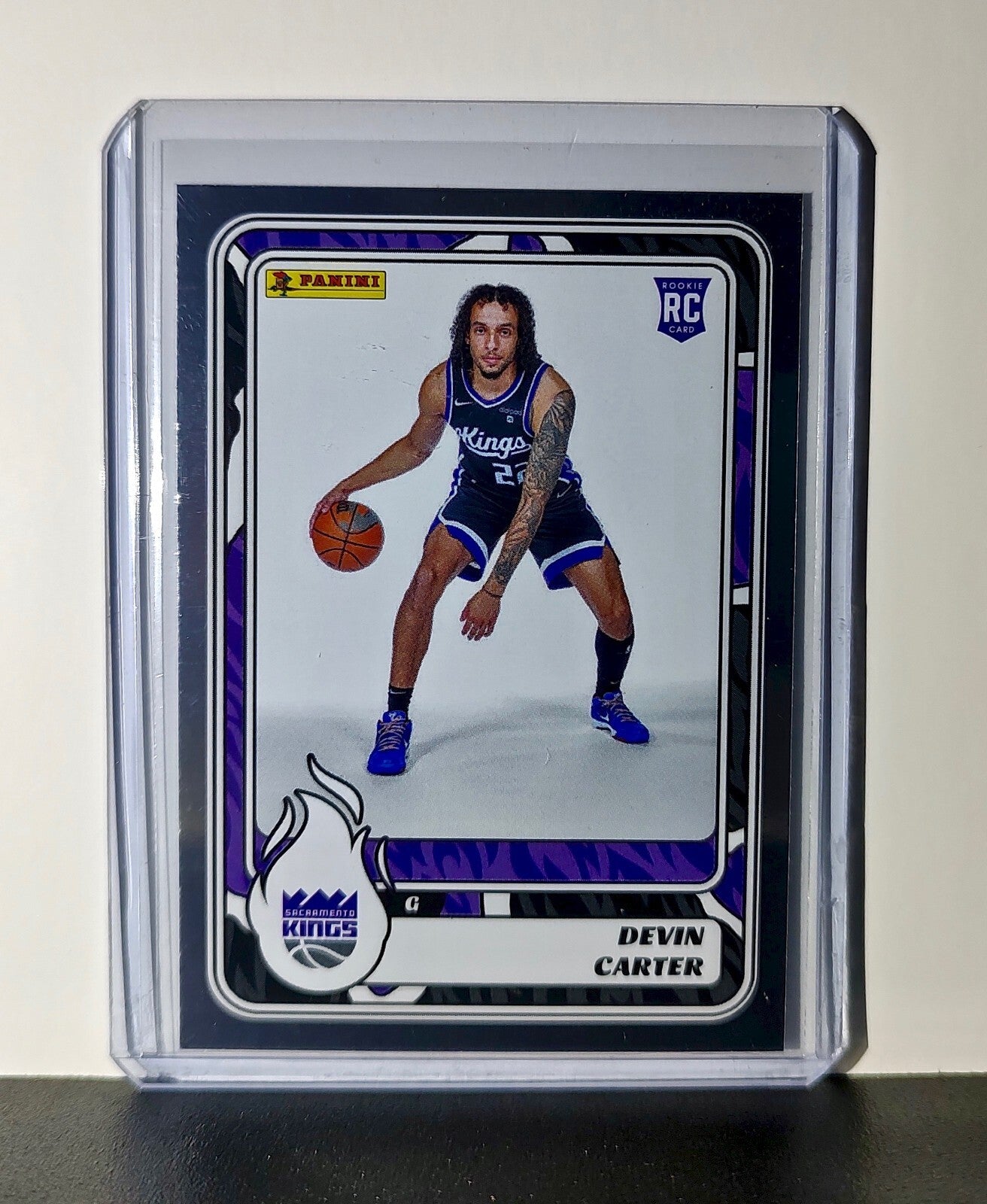Devin Carter Rookie 2024-25 Panini NBA #97 Foil Sticker Card Sacramento Kings