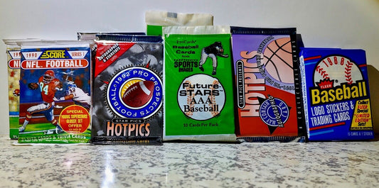 10 NFL NBA MLB Sealed Sports Card Packs - Fleer / ProCard / Pro Prospect / Score