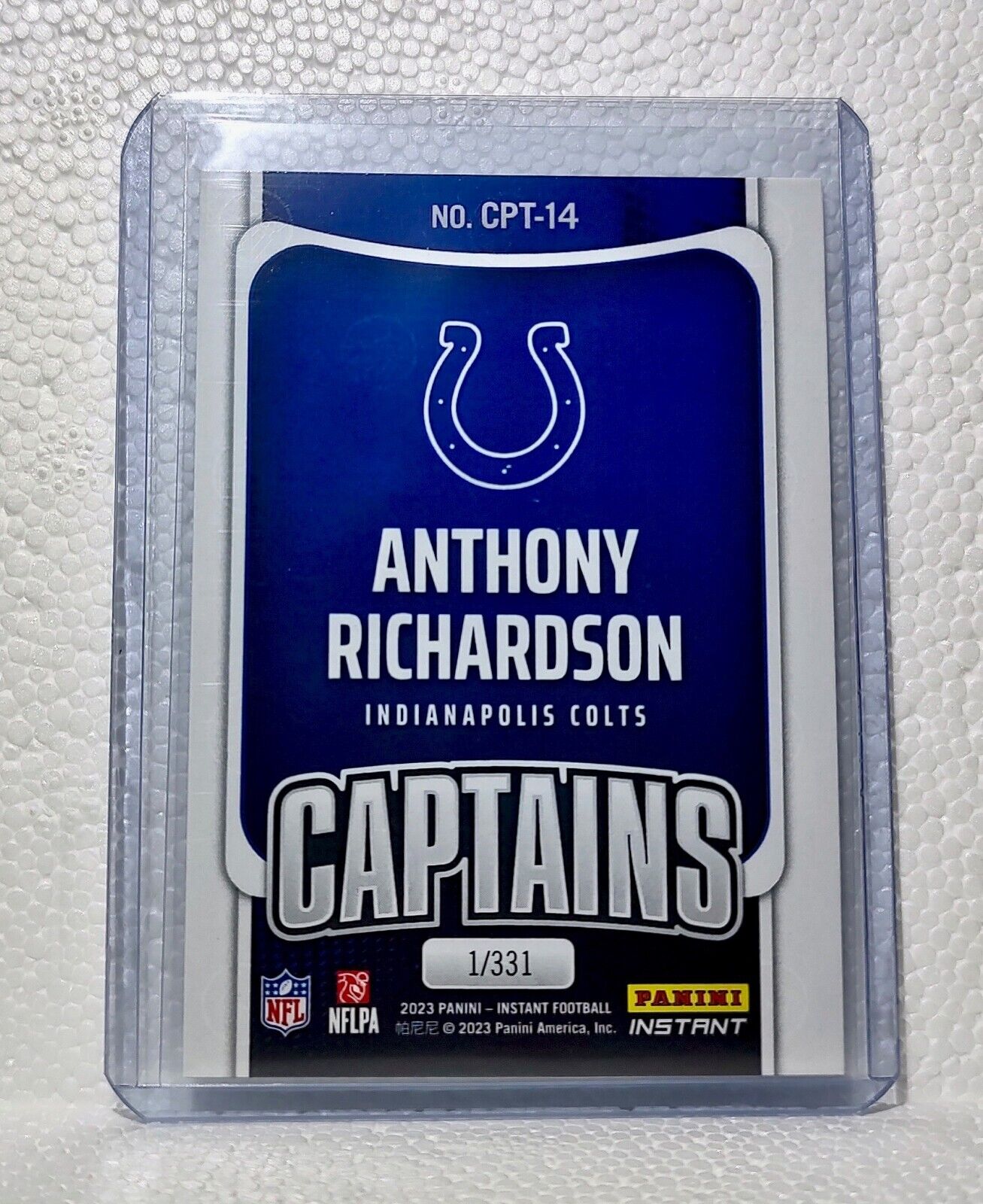 Anthony Richardson 2023 Panini NFL Captain #14 Card Indianapolis Colts 1/331