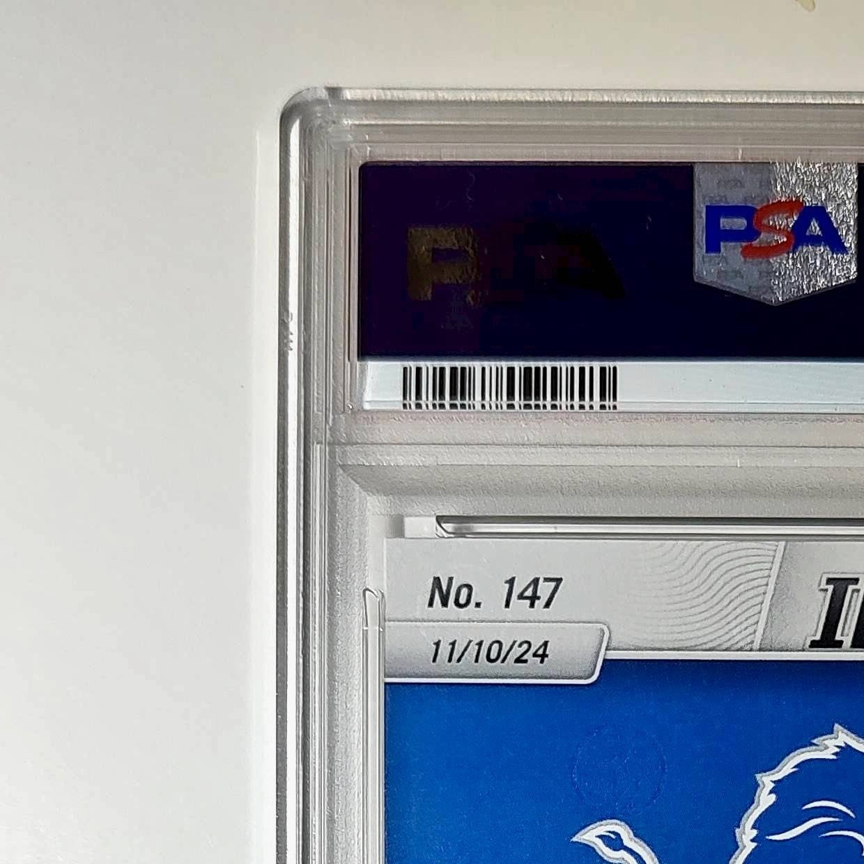 Jake Bates Rookie 2024 Panini NFL #147 Detroit Lions PSA 10 Auto 9
