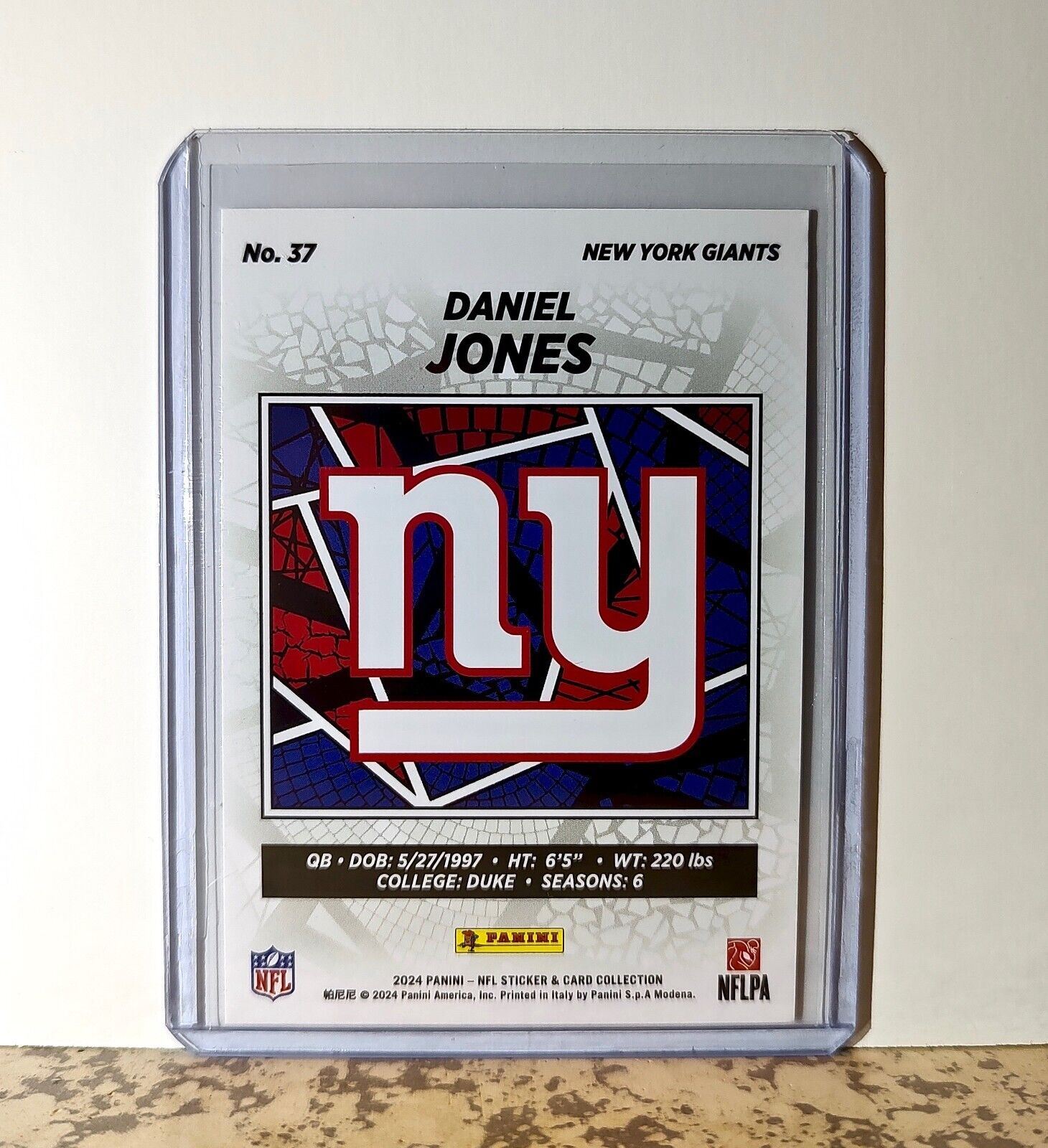 Daniel Jones 2024 Panini NFL #37 Sticker Card New York Giants