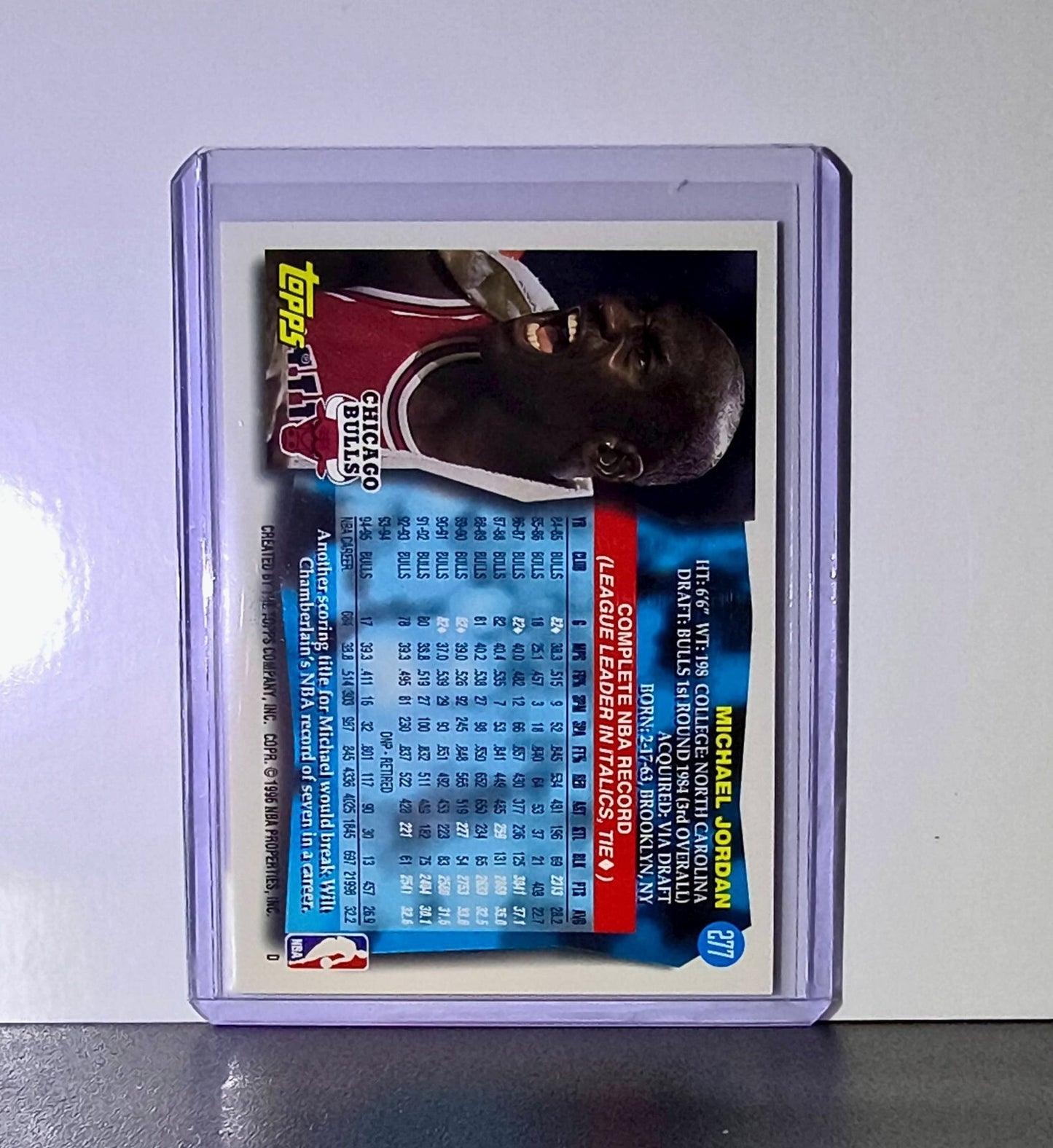 Michael Jordan 1995-96 Topps #277 Basketball Card Chicago Bulls