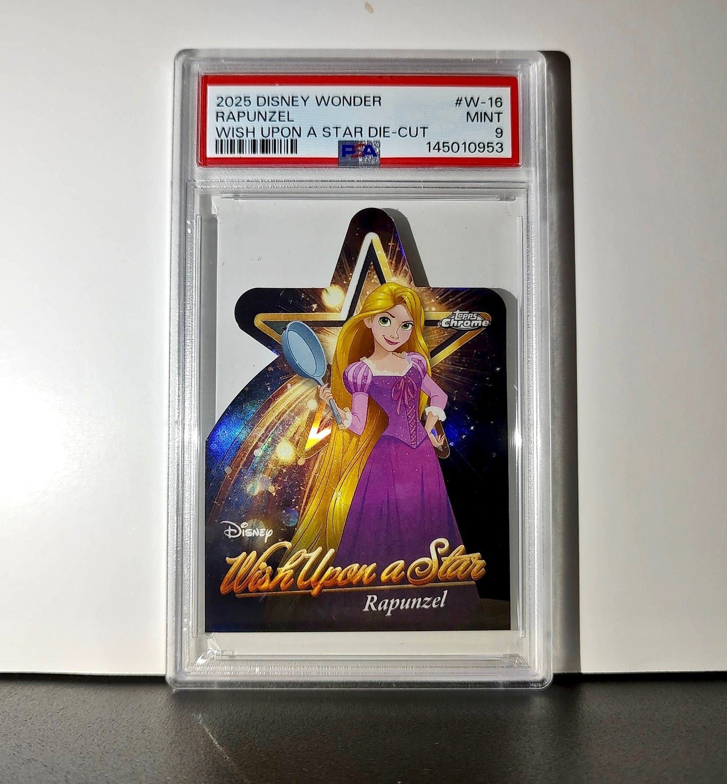 Rapunzel 2025 Topps Chrome Disney #W-16 Wish Upon A Star Die Cut Tangled PSA 9