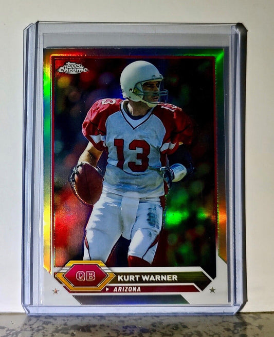 Kurt Warner 2023 Topps Chrome Refractor NFL #18 Football Card Arizona Cardinals