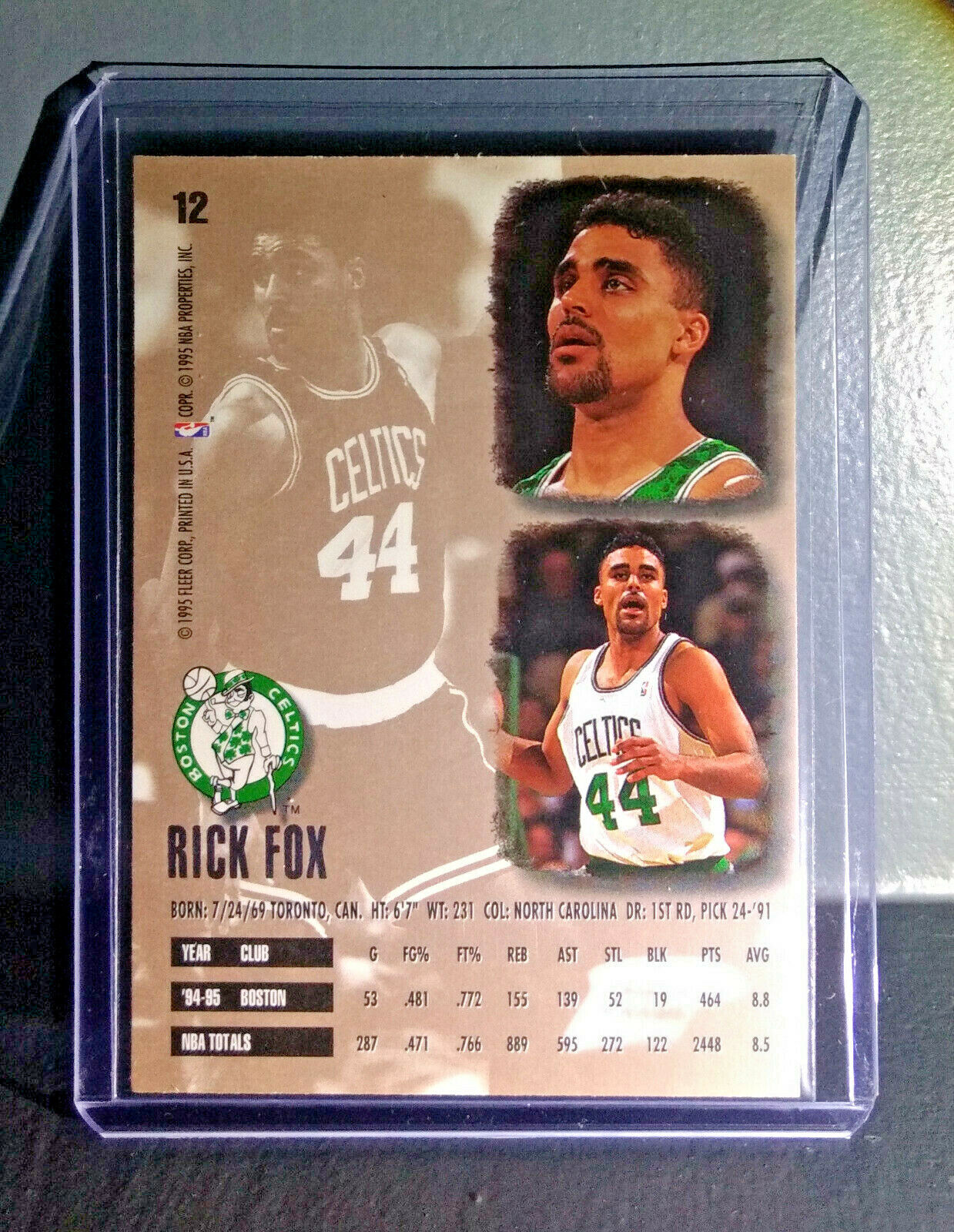 1995-96 Rick Fox Fleer Ultra #12 Basketball Card