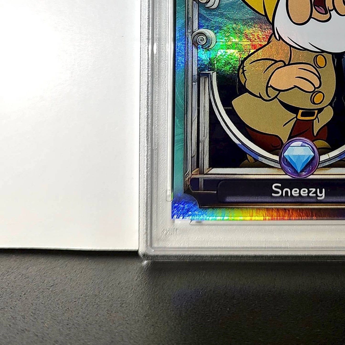 Sneezy 2025 Topps Disney #106 Diamond Card Snow White and the Seven Dwarfs PSA 9