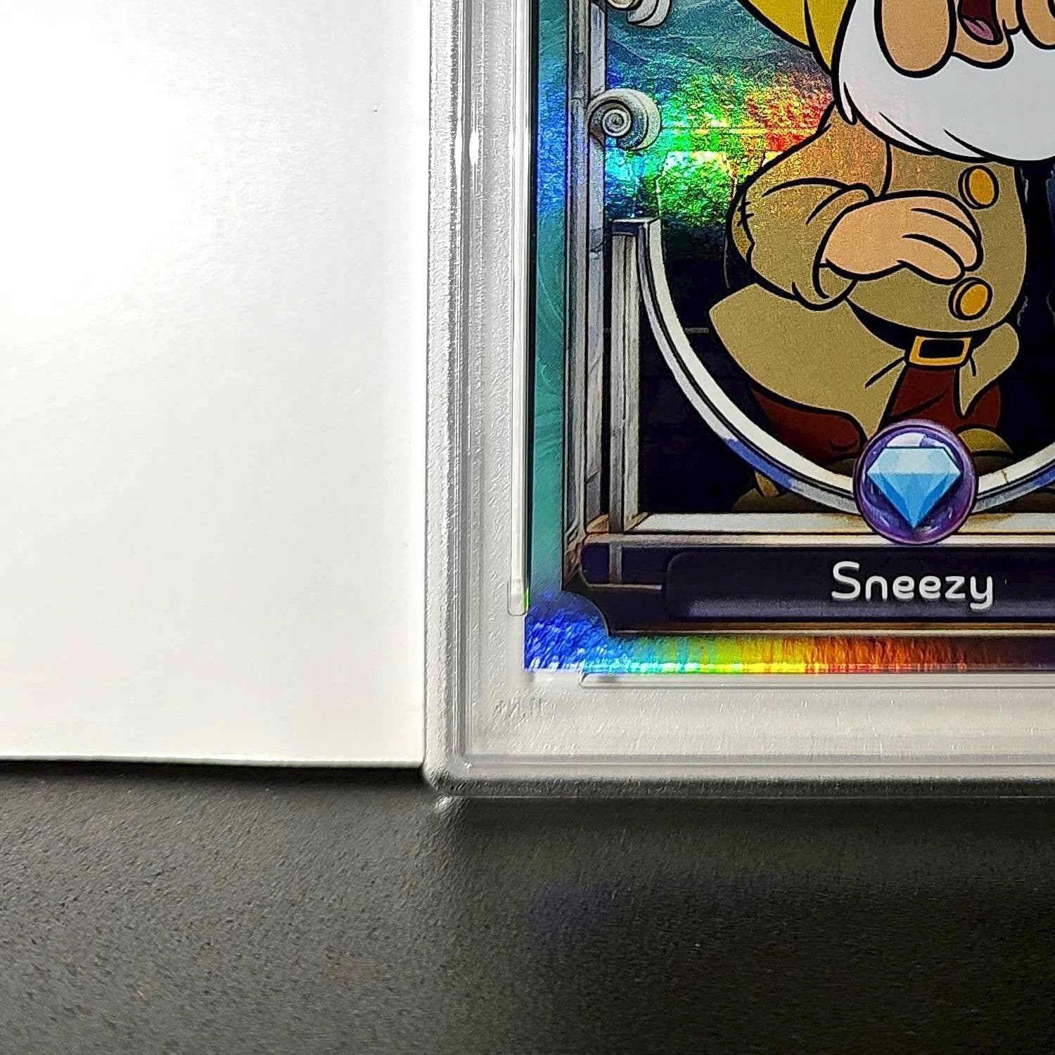 Sneezy 2025 Topps Disney #106 Diamond Card Snow White and the Seven Dwarfs PSA 9