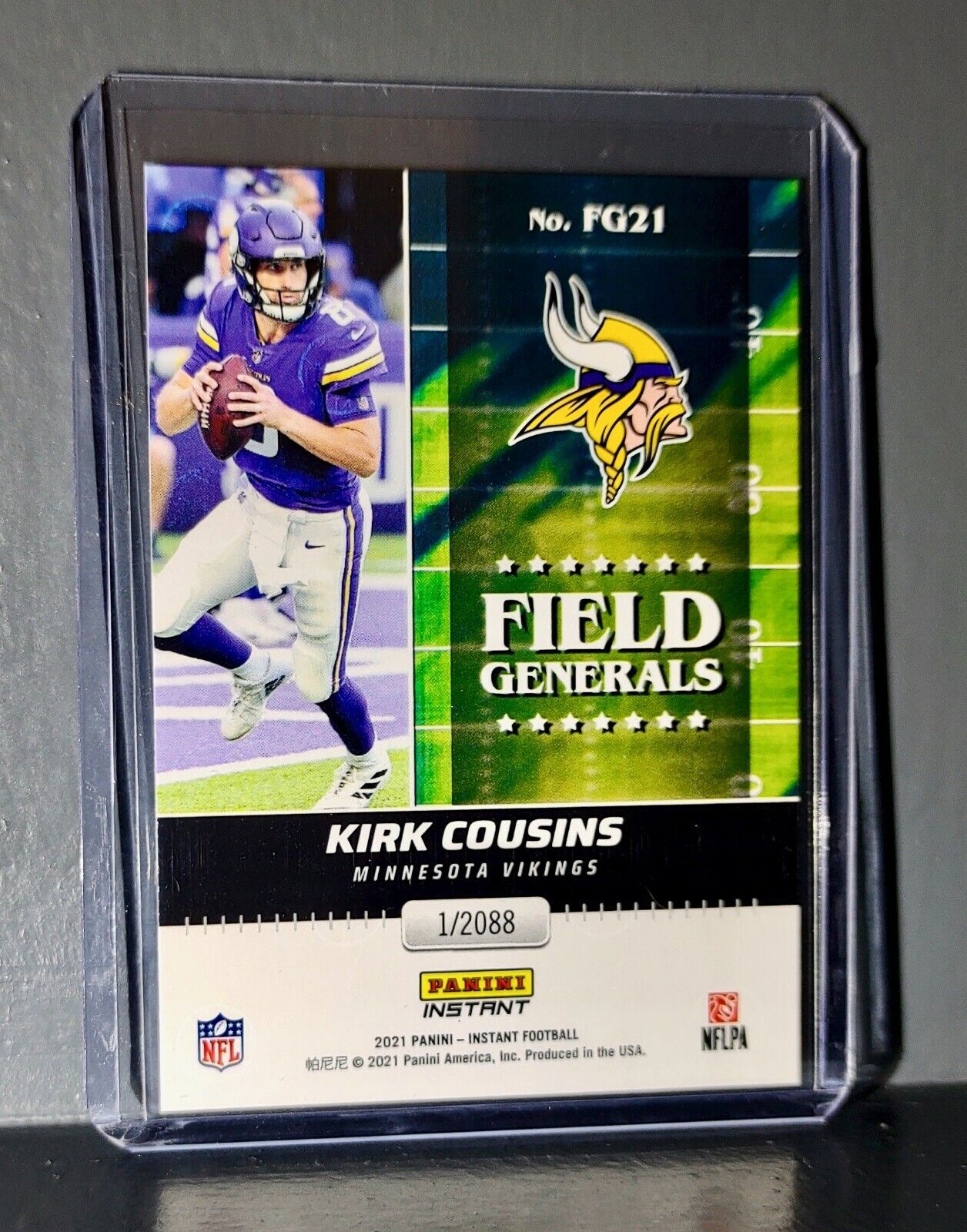 Kirk Cousins 2021 Panini NFL Instant Field Generals #21 Rookie Card 1 of 2088