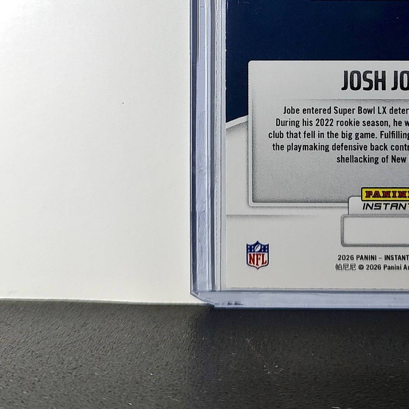 Josh Jobe 2026 Panini NFL Super Bowl LIX Champions #23 Card Seattle Seahawks