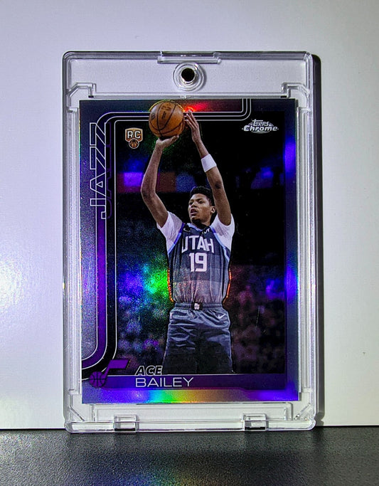 Ace Bailey Rookie 2025-26 NBA Topps Chrome Update Refractor Basketball Card Jazz