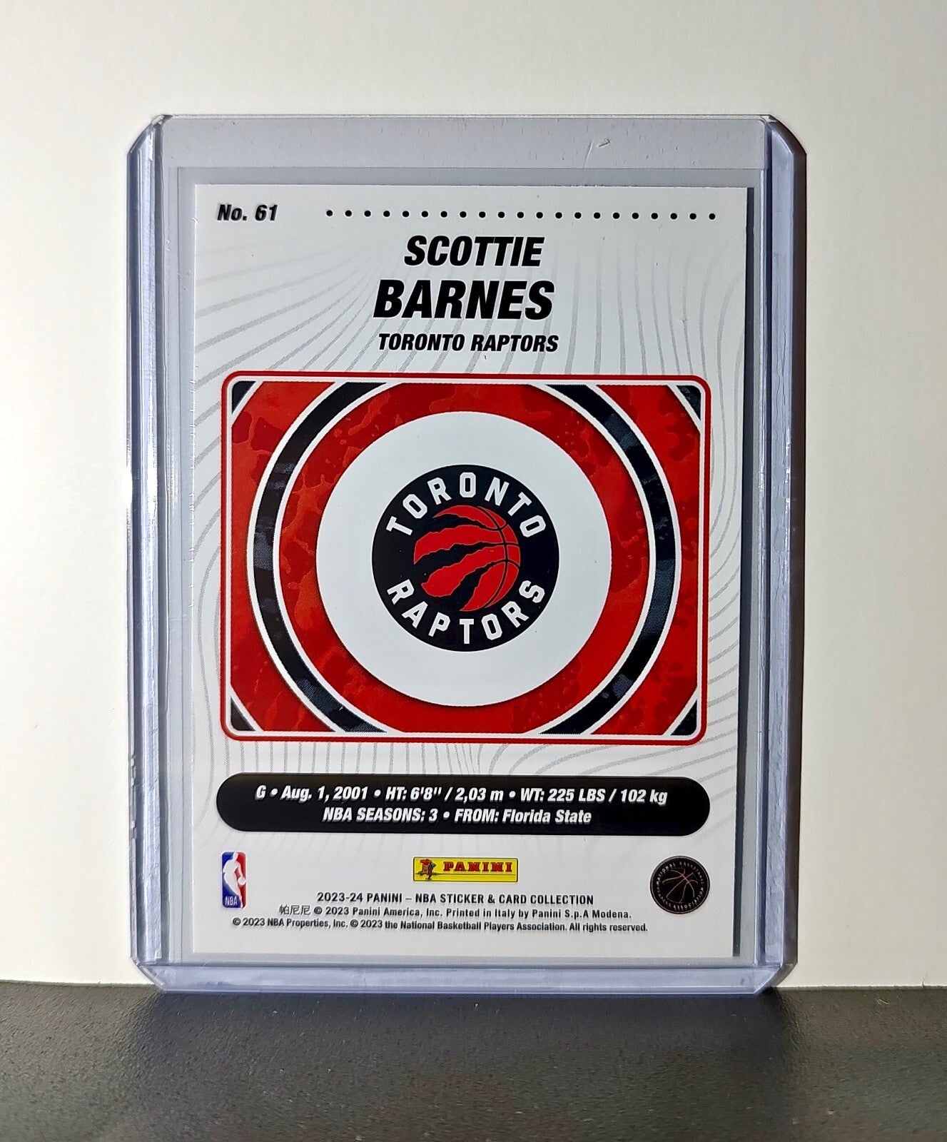 Scottie Barnes 2023-24 Panini NBA #61 Sticker Card Toronto Raptors