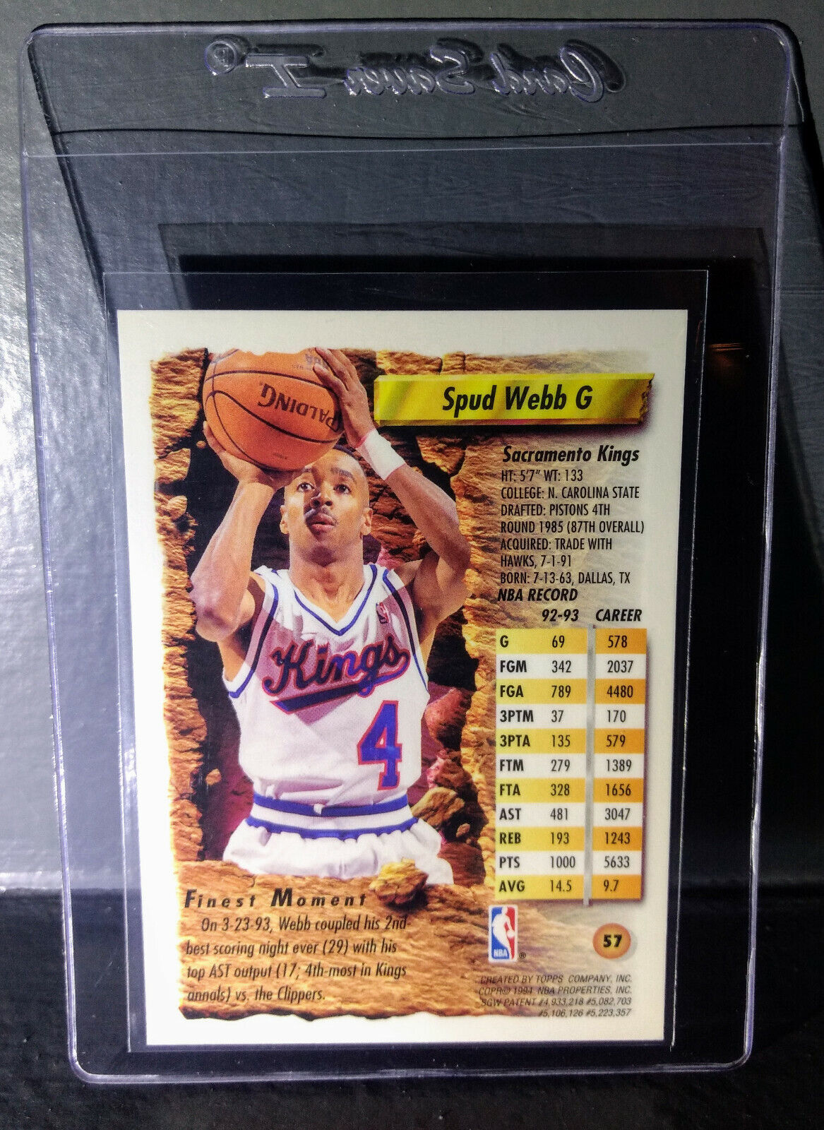 1993-94 Topps Finest Spud Webb #57 Basketball Card