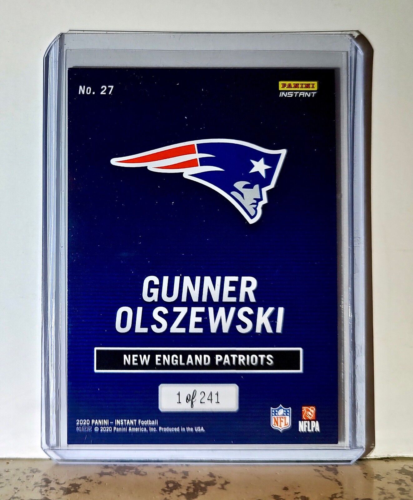 Gunner Olszewski 2020 Panini All-Pro NFL #27 Card 1/241 New England Patriots