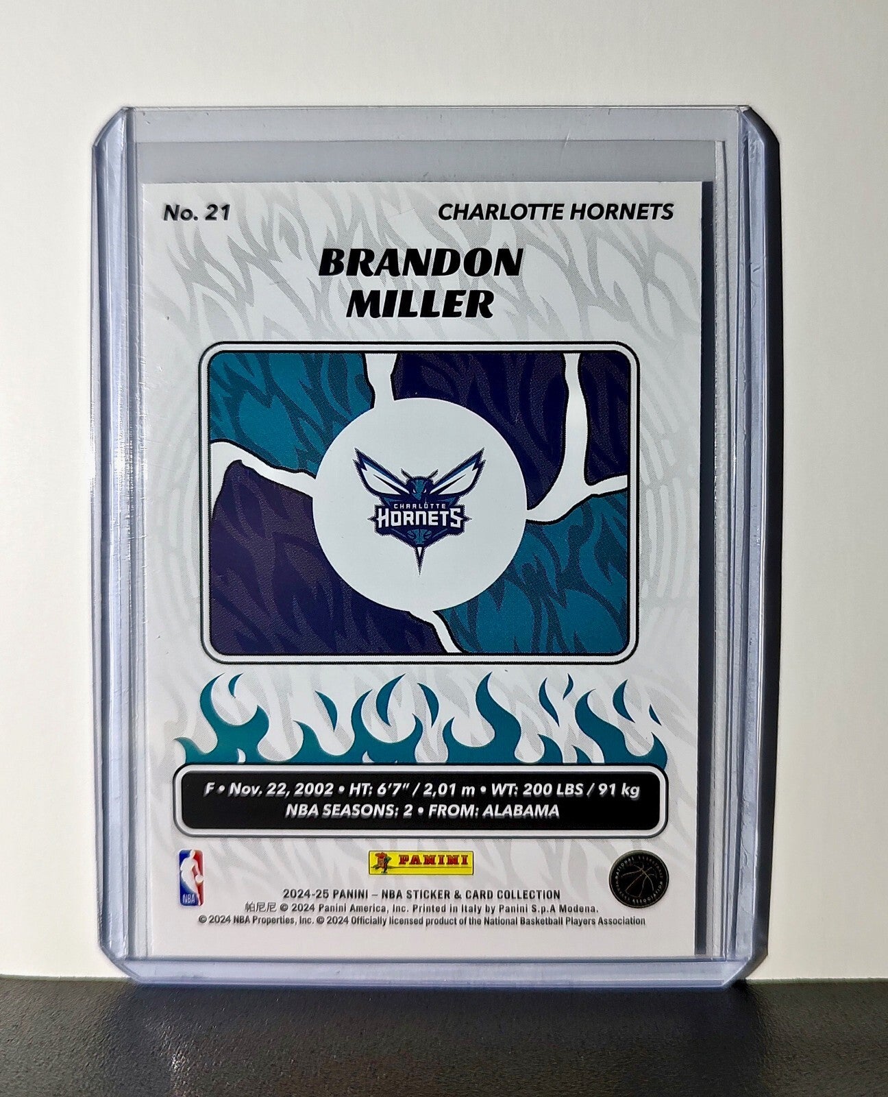 Brandon Miller 2024-25 Panini NBA #21 Sticker Card Charlotte Hornets