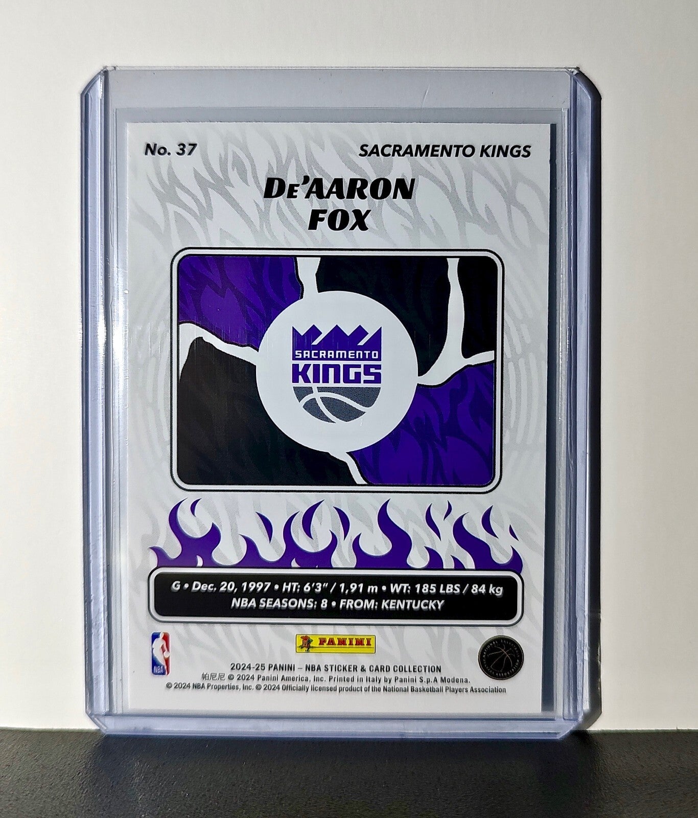 De'Aaron Fox 2024-25 Panini NBA #37 Sticker Card Sacramento Kings