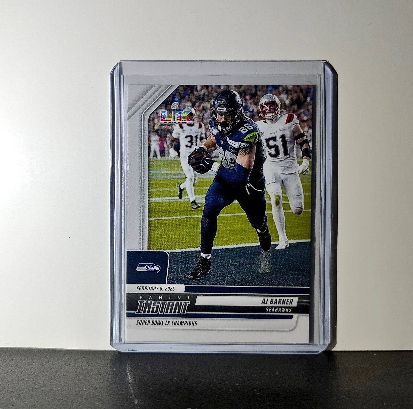 AJ Barner 2026 Panini NFL Super Bowl LIX Champions #33 Card Seattle Seahawks