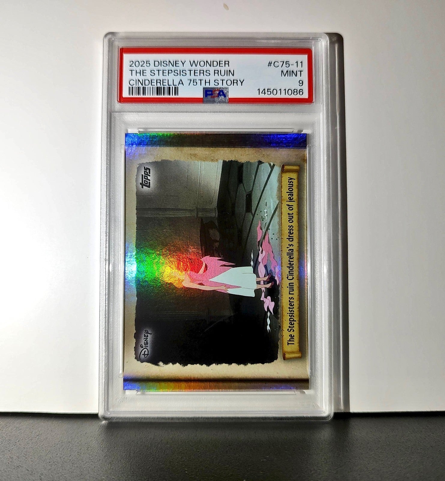 The Stepsisters ruin Cinderella's dress 2025 Topps Disney #C75-11 PSA 9