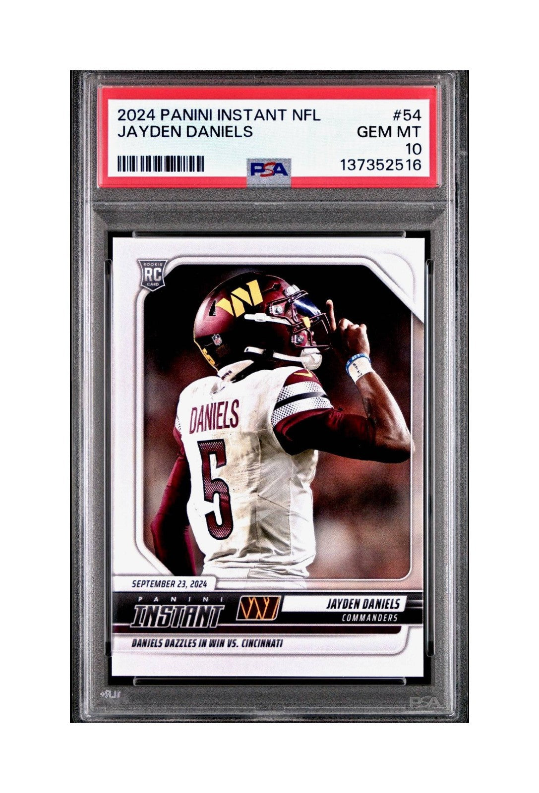 Jayden Daniels 2024 Panini Instant NFL Rookie #54 PSA 10 Gem Mint