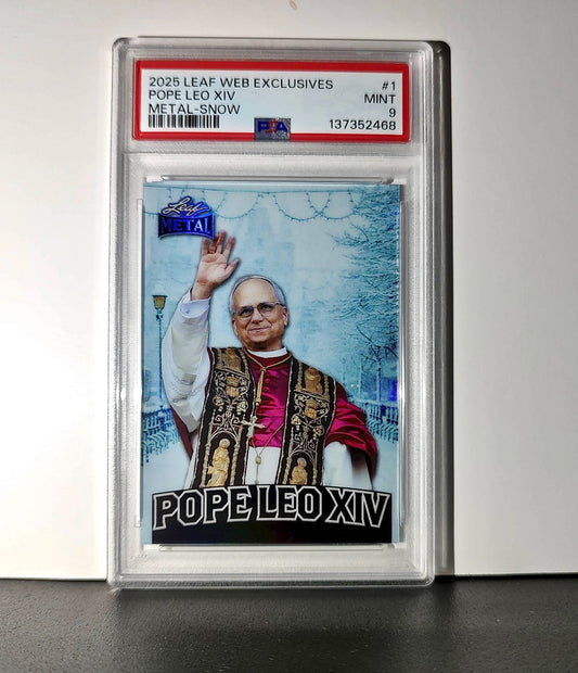 2025 Leaf Metal Pope Leo XIV 33/583 #1 Snow Variant PSA 9 Mint