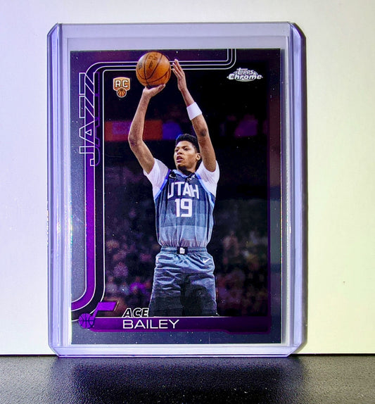 Ace Bailey Rookie 2025-26 NBA Topps Chrome Update #155 Basketball Card Utah Jazz