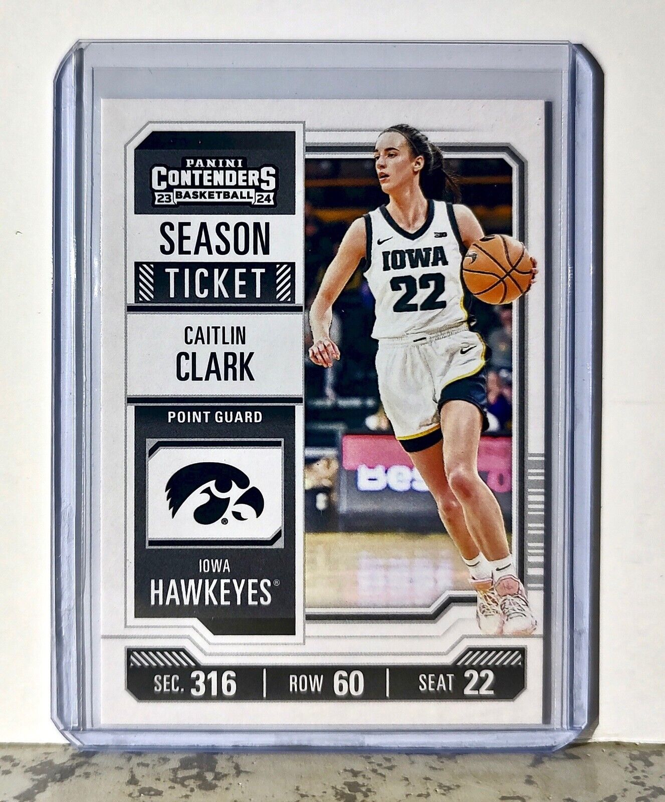 2023-24 Caitlin Clark Panini Contenders #CC3 Season Ticket Card Iowa Hawkeyes