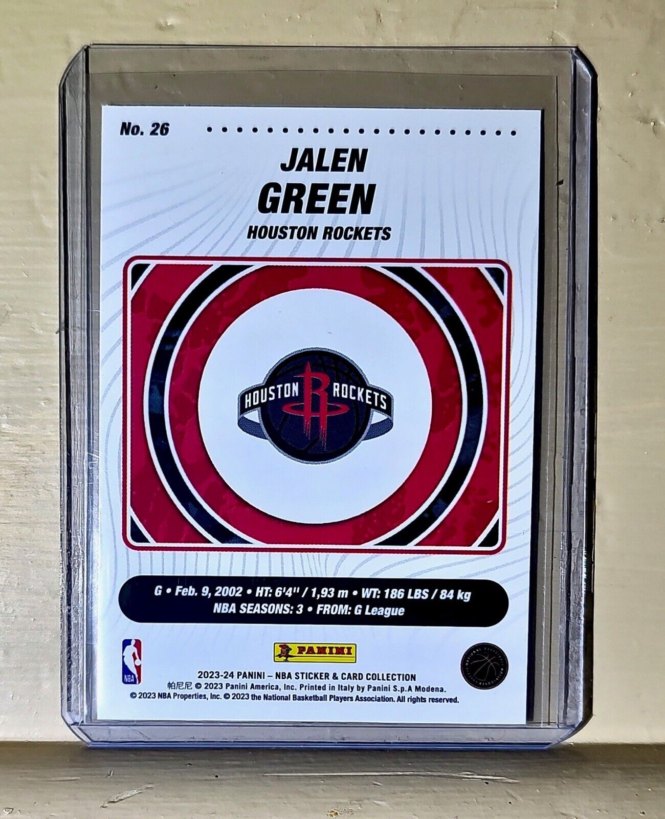 Jalen Green 2023-24 Panini NBA Basketball #26 Card Houston Rockets