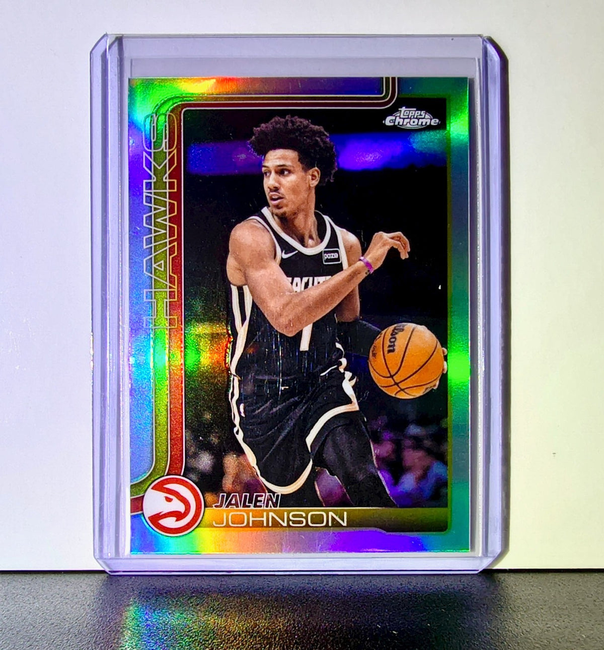 Jalen Johnson 2025-26 NBA Topps Chrome Update Refractor #49 Card Atlanta Hawks