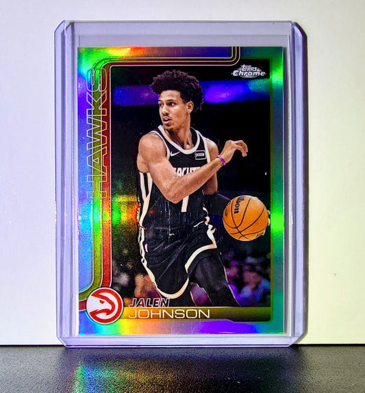 Jalen Johnson 2025-26 NBA Topps Chrome Update Refractor #49 Card Atlanta Hawks