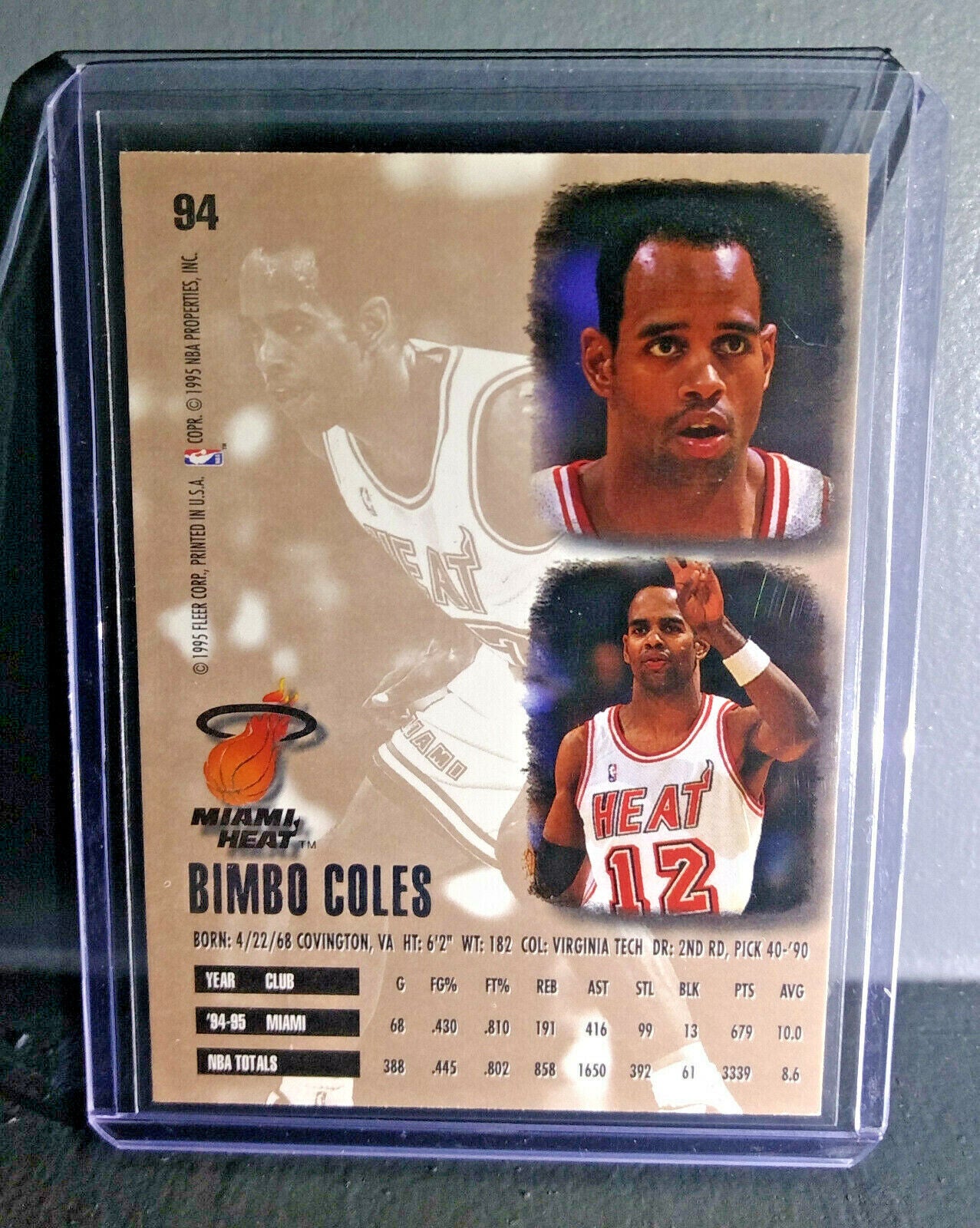 1995-96 Bimbo Coles Fleer Ultra #94 Basketball Card