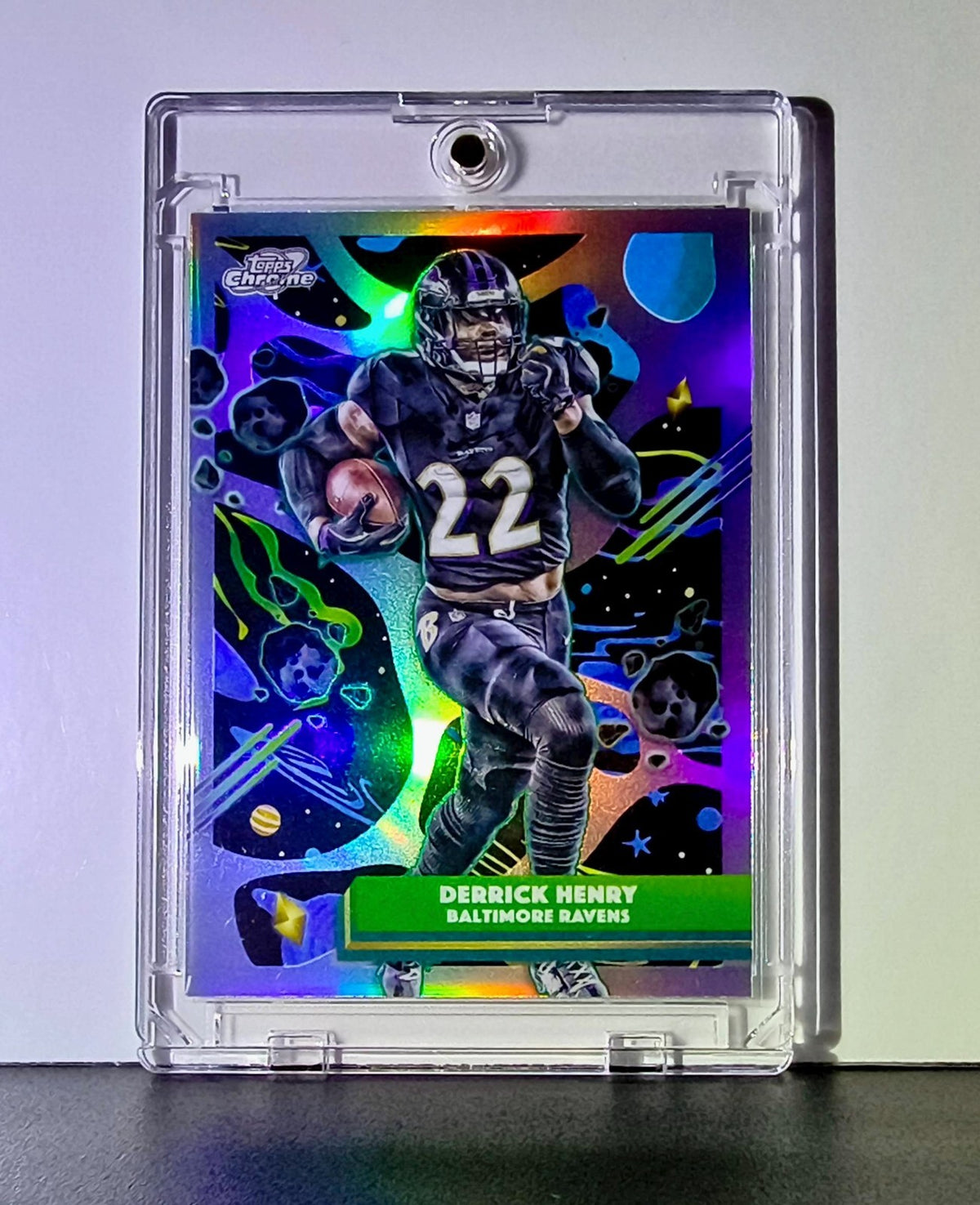 Derrick Henry 2025 NFL Topps Chrome Cosmic Refractor #8 Football Card Ravens