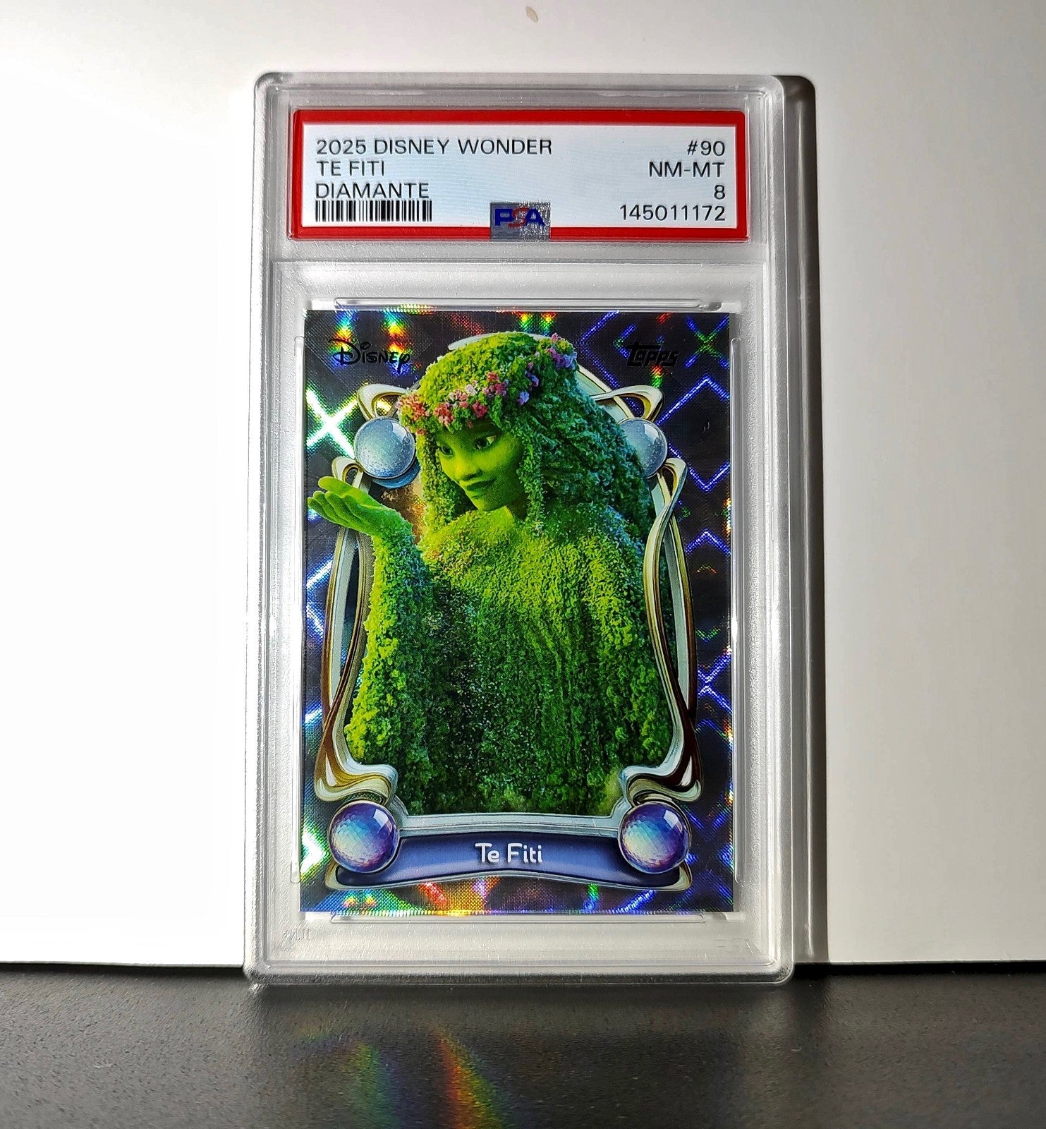 Te Fiti 2025 Topps Disney Wonder #90 Winter Variant Card Moana PSA 8
