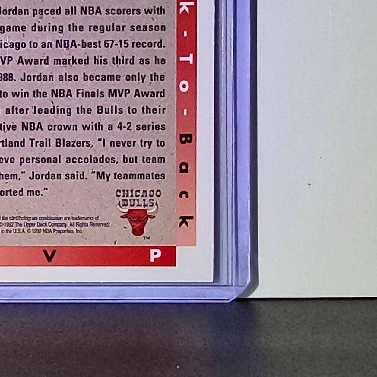 Michael Jordan 1992-93 Upper Deck Back to Back MVP Basketball Card Chicago Bulls