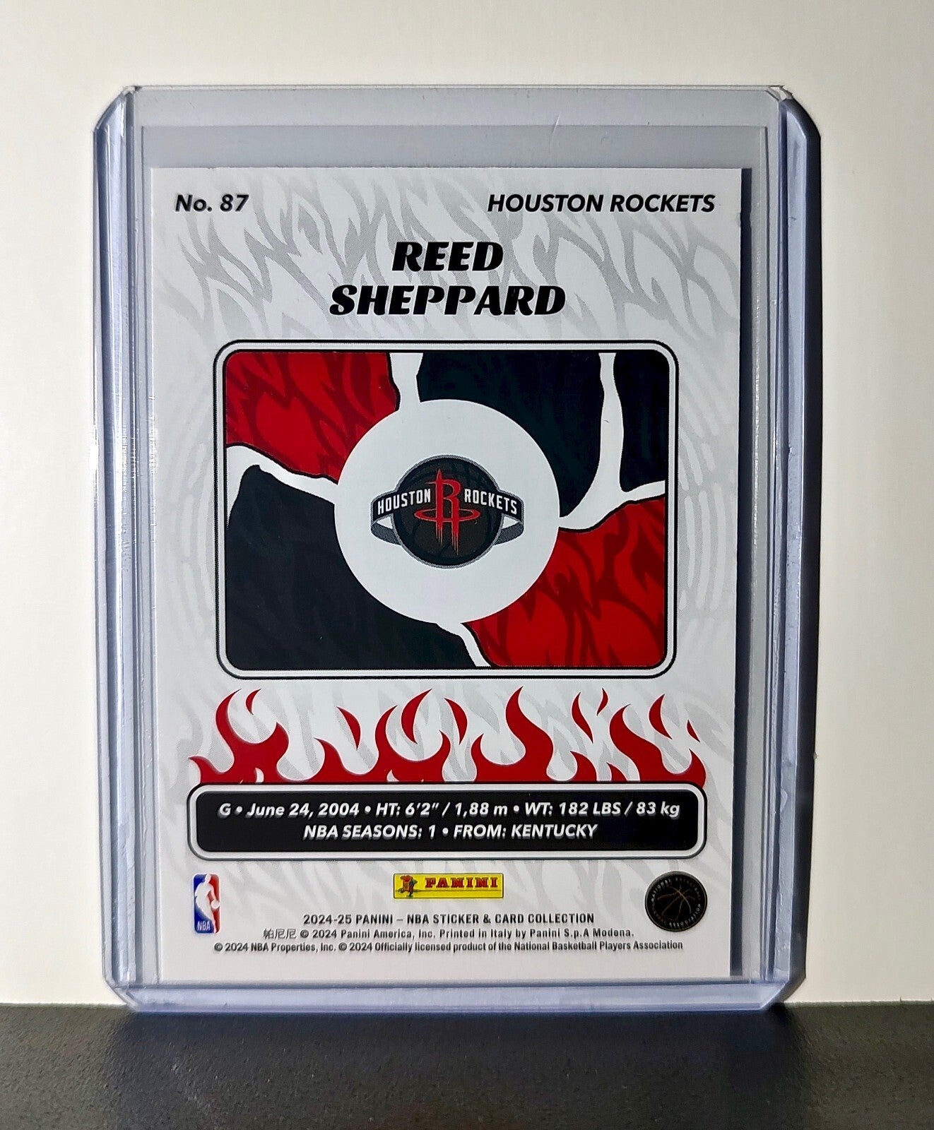 Reed Sheppard Rookie 2024-25 Panini NBA #87 Foil Sticker Card Houston Rockets