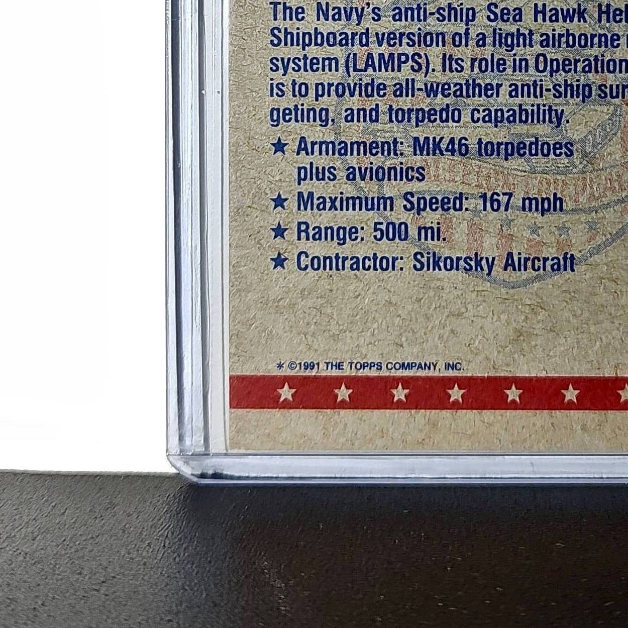 SH-60B Seahawk Helicopter 1991 Topps Desert Storm #10 Card