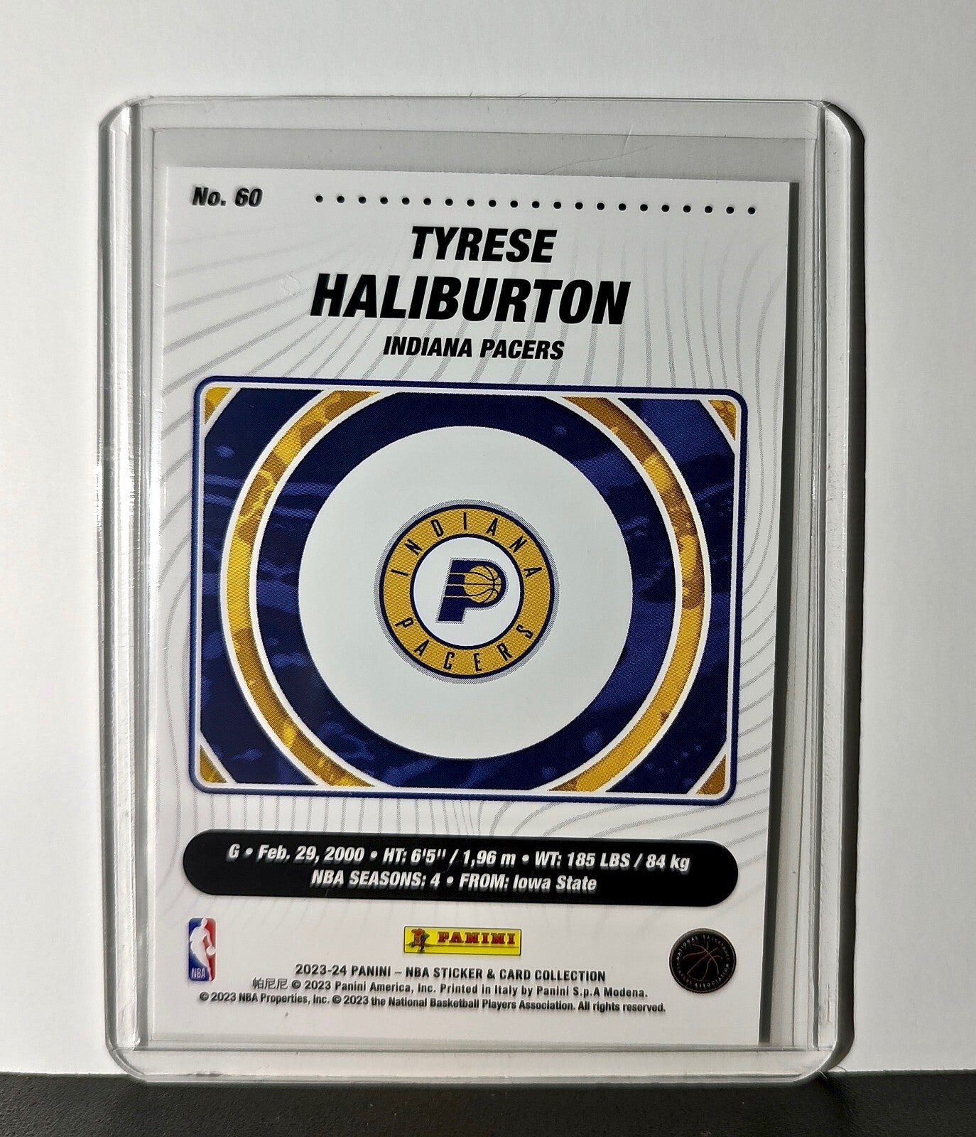 Tyrese Haliburton 2023-24 Panini NBA Basketball #60 Card Indiana Pacers