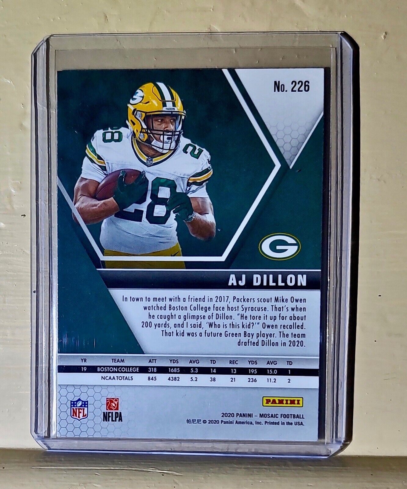 AJ Dillon 2020 Panini Mosaic #226 NFL Rookie Football Card Packers