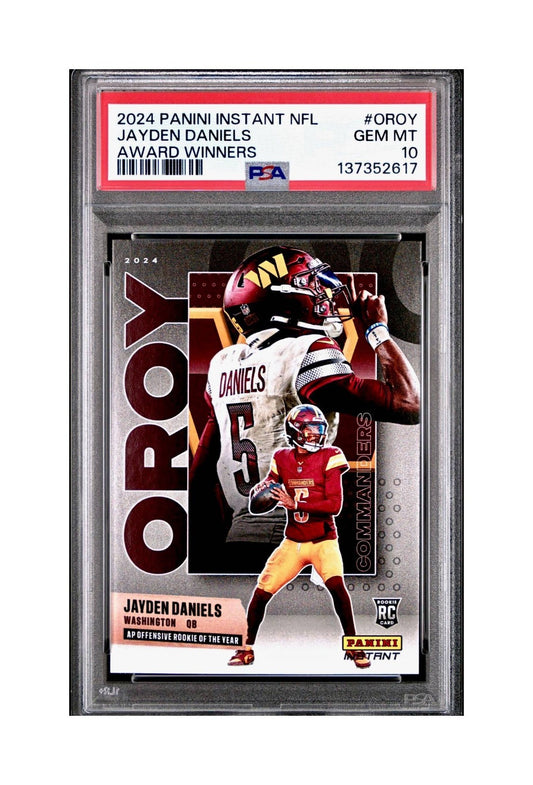 Jayden Daniels 2024 Panini NFL AP Offensive Rookie of the Year Commanders PSA 10